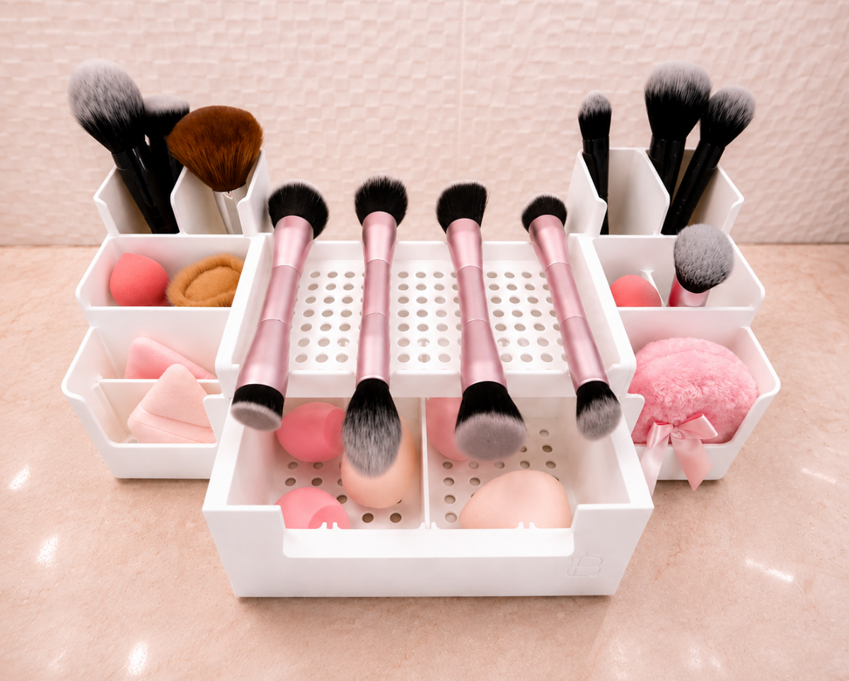 *Perforated drawer keeps your beauty blenders fresh